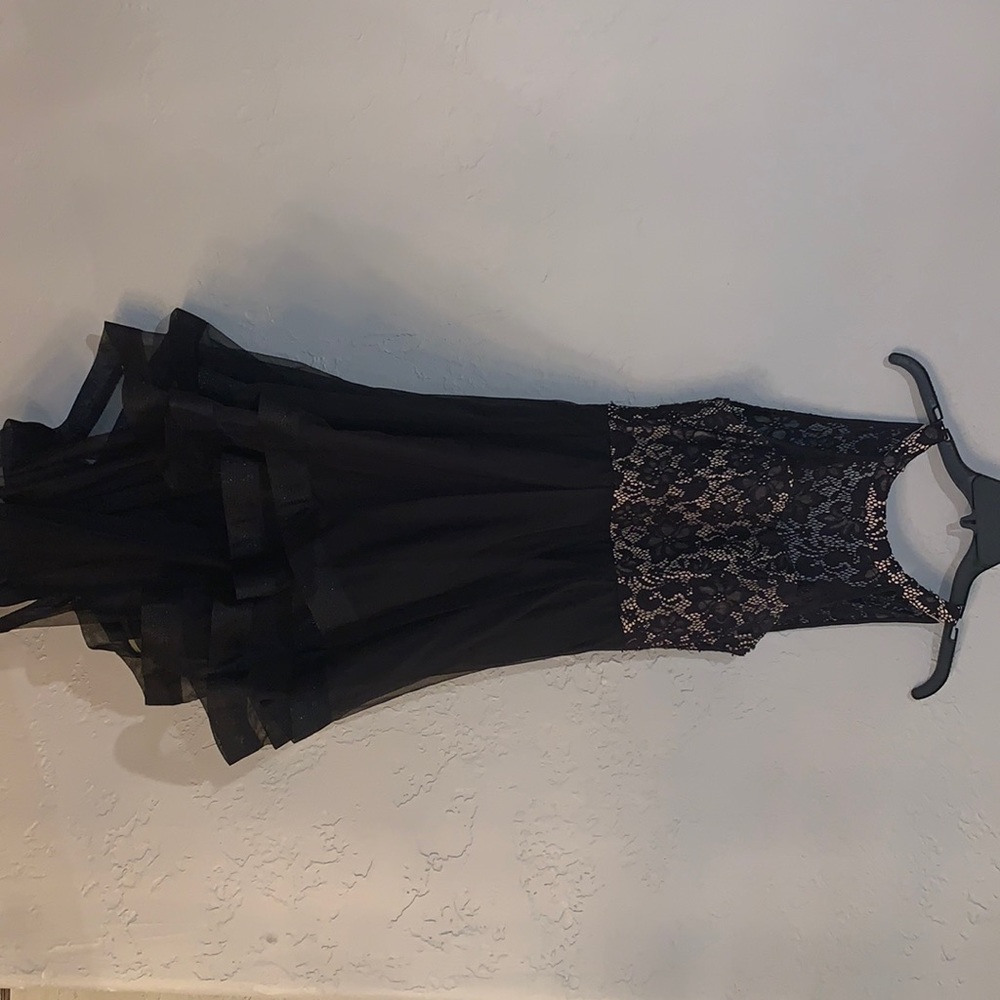 A black and nude dress